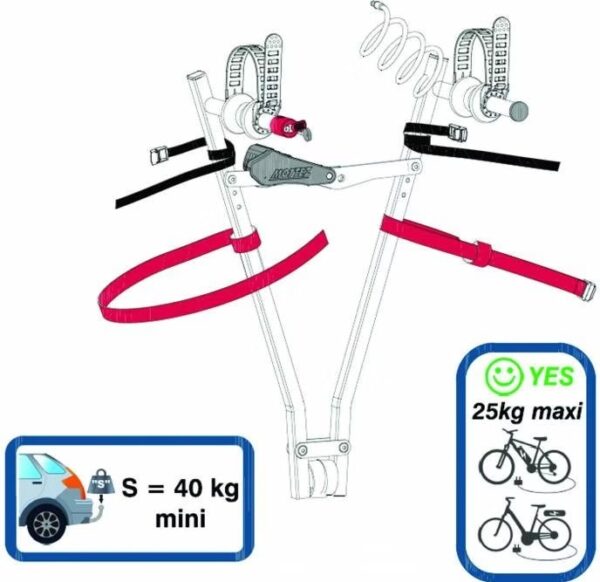 Porte-vélo sur Boule d'Attelage Mottez Jupiter 1 Vélo Électrique – Image 2