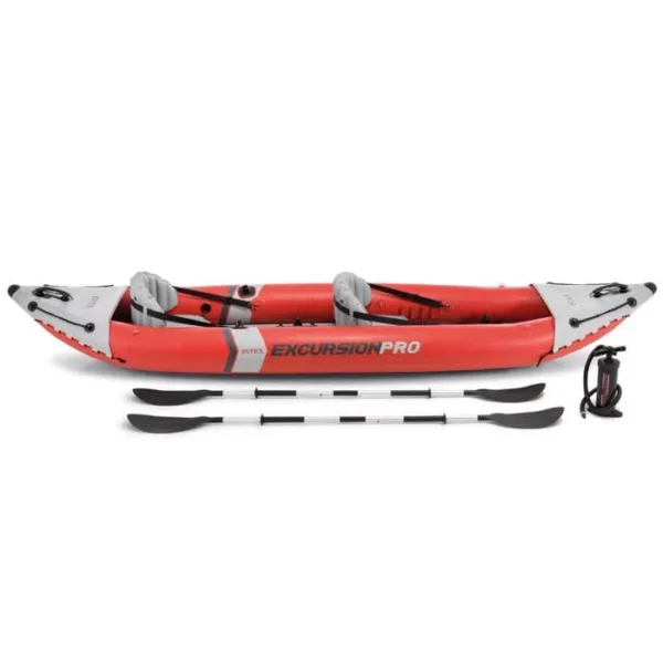 Kayak gonflable INTEX Excursion Pro - 2 places - Rouge - Pagaies et gonfleur inclus – Image 2