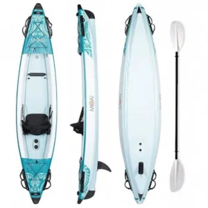 Kayak gonflable MOAI Kanaloa Kayak One K1 360 cm - ACUONE - 1 place - Turquoise et blanc - Sports Canoë-kayak