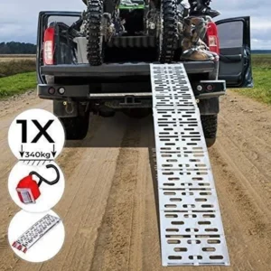 Jago® Rampe de Chargement - Pliable, en Aluminium, Charge max. 340kg, pour Motos, Quads, Voitures, Remorques - Rampe, Rails d’Accès