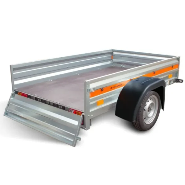 Remorque bâchée basculante - TEMA - 125 X 205 X H110 - Gris - Acier galvanisé - Remorque pour voiture – Image 4