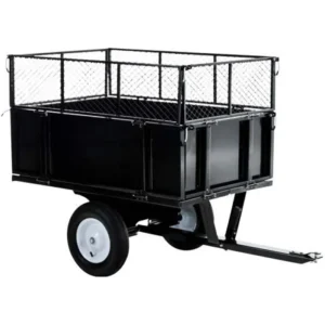 Remorque pour Tracteur A Gazon I Tête D'Atellage Universelle avec 30 cm D'Extension Noir