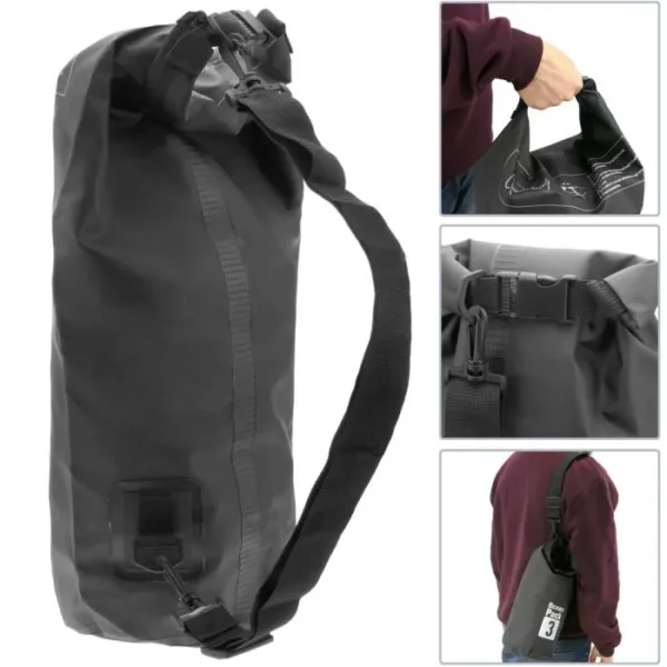 Sac étanche PRIMEMATIK - 3L - Noir - Camping nautique kayak pêche Rafting canoë kayak – Image 3