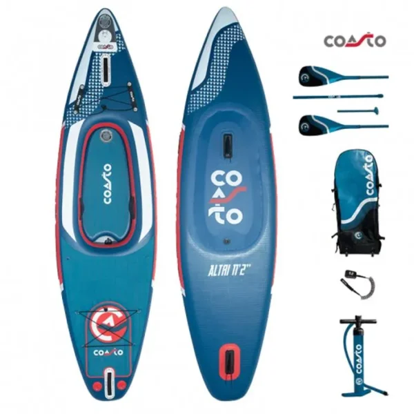 Kayak gonflable Coasto Altai 11' - 1 place - Conception en Dropstitch - Siège en néoprène - Pagaie en 4 sections – Image 3