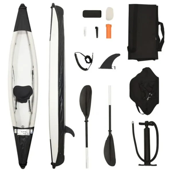 vidaXL Kayak gonflable noir 375x72x31 cm polyester 93435